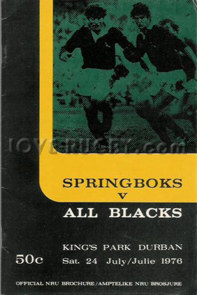 1976 South Africa v New Zealand  Rugby Programme